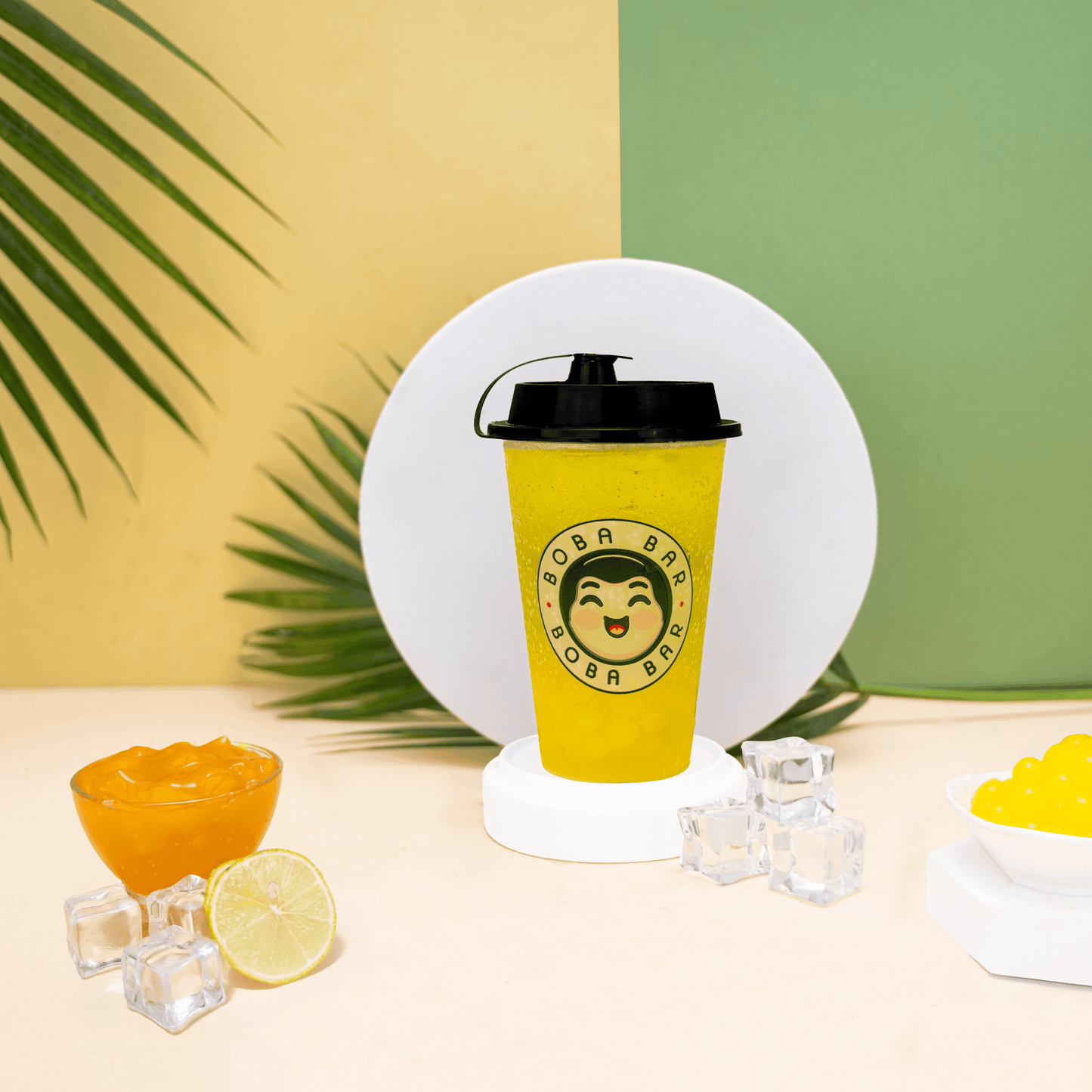 Lemon & Mango Boba Tea with Mojito Zing - Boba Bar