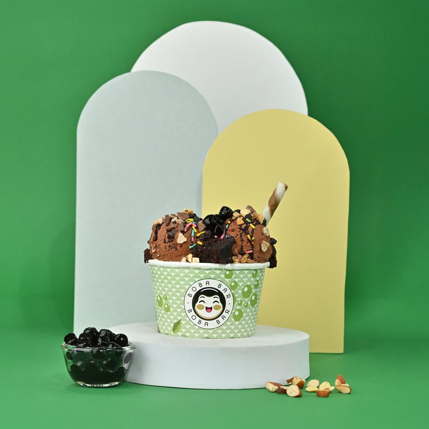 Nutty Choco Boba Sundae with Crunchy Toppings - Boba Bar