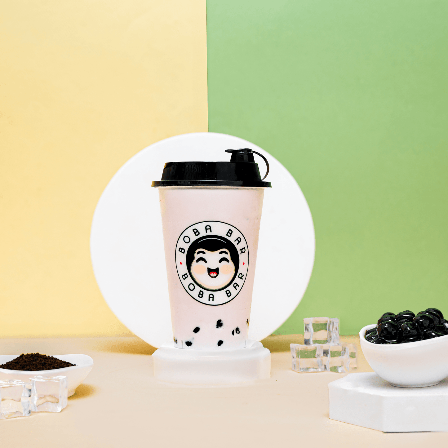 Taro Milk Tea with Ice Cream & Tapioca Pearls - Boba Bar