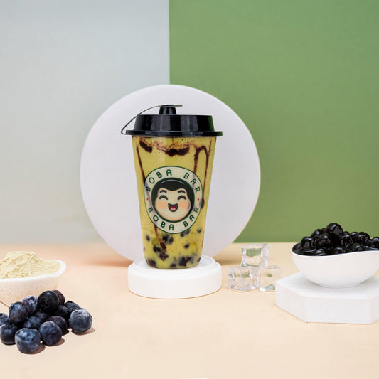 Berries & Matcha Bubble Tea with Tapioca Pearls - Boba Bar