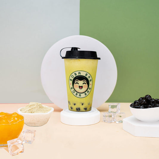Mango Matcha Bubble Tea with Tapioca Pearls - Boba Bar