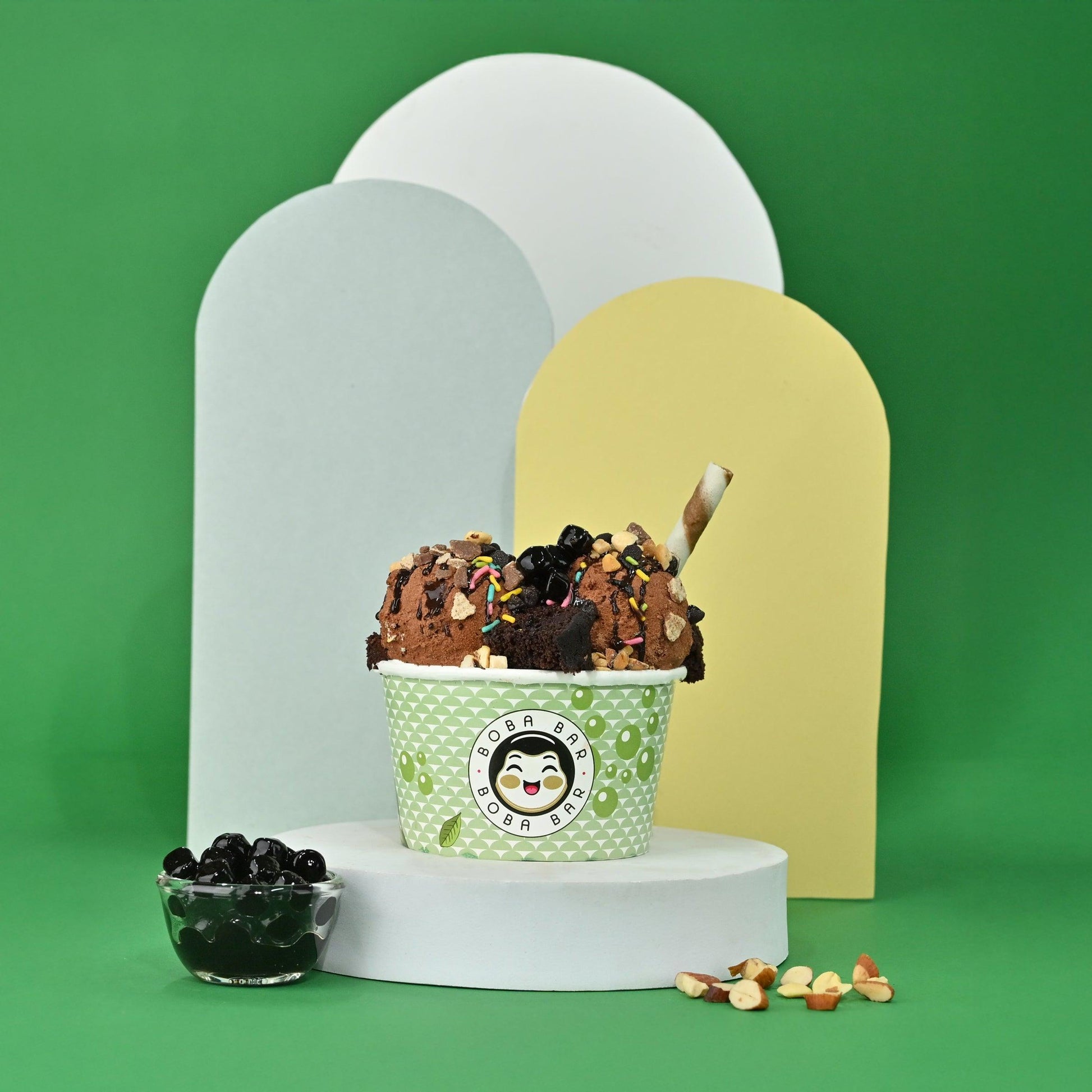 Nutty Choco Boba Sundae with Crunchy Toppings - Boba Bar